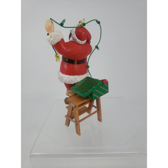 Coca Cola Trim A Tree Collection 1965 Santa Decorating Lights Ornament 1993 VTG - Picture 12 of 16